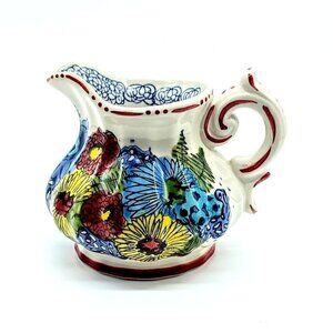 Anthropologie Garden Swirl Floral Ceramic Creamer
